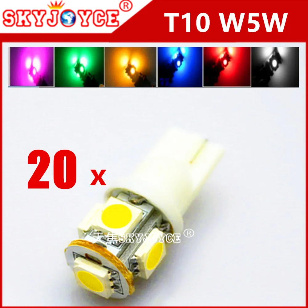 20X car auto light led T10 168 194 t10 wedge bulb white xenon Green