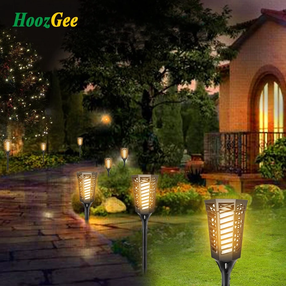 

Solar Flames Light Outdoor Garden 96 LED Landscape Spotlights Torche Lights Lighting Dusk to Dawn Auto Security Lamp for Patio