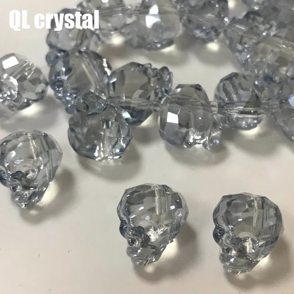 

10pcs 14mm Skull Austria Crystal beads Charm loose spacer Beads DIY Earrings necklace handcraft bracelet jewelry Window curtains