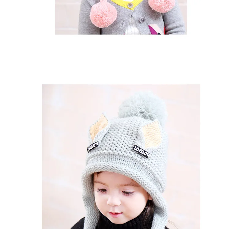 Doitbest/бархатные шапки для мальчиков от 2 до 6 лет, шерстяные шапки с кошачьими ушками однотонная зимняя вязаная шапка для маленьких детей, детские шапки с ушками для девочек