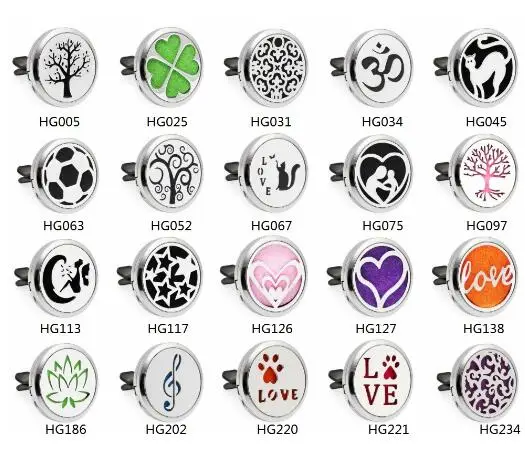 

1PCS Cat Soccer Love Heart Tree 30mm Alloy Car Diffuser Locket Vent Clip Aroma Perfume Magnetic Locket With 10p Free Oil Pads