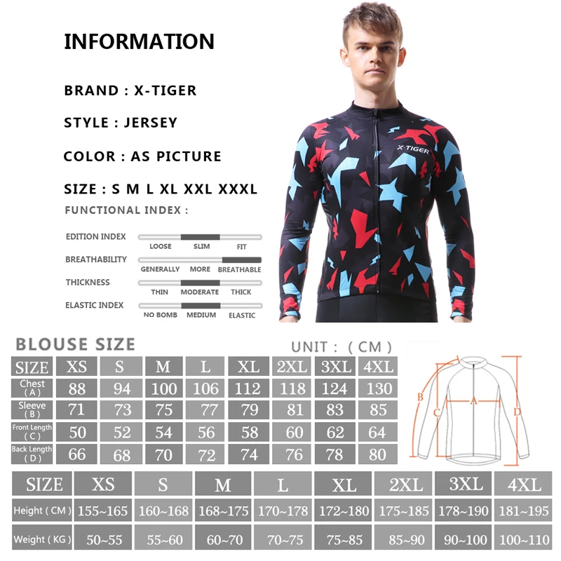 Велосипедная майка X TIGER Pro с длинным рукавом горная велосипедная одежда гоночная