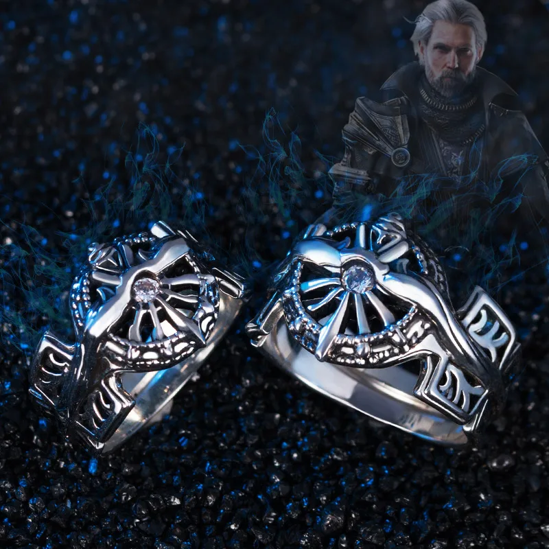 Final Fantasy Ring S925 Серебряный XV FF15 Noctis Lucis Caelum светильник кольца косплей ювелирные