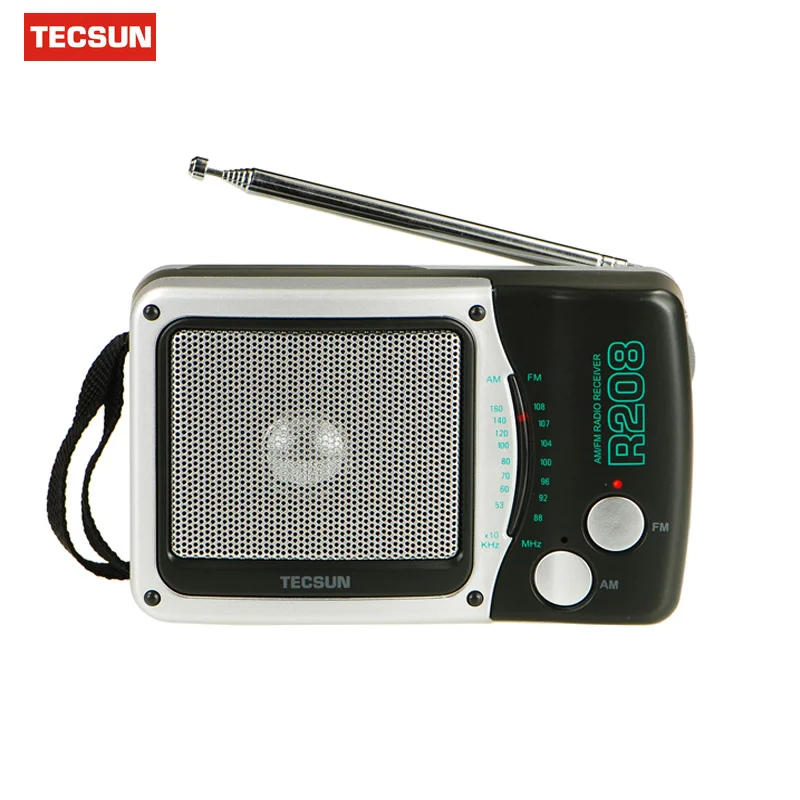 100% оригинальный TECSUN радиоприемник R208 двухдиапазонный AM/FM портативный карманный D