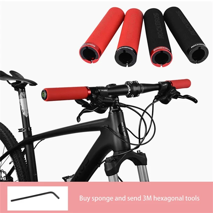 Silicone Sponge Handlebar Bicycle Grips for Mountain Bike MTB Anti-skid Shock-absorbing Soft Bike Grips Ultralight Cycling Bar