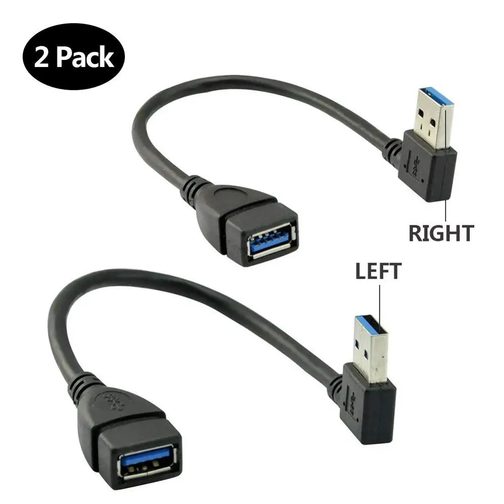 LBSC USB 3 0 кабель для передачи данных с разъемом Папа мама левый и правый угол 2PCSr (20