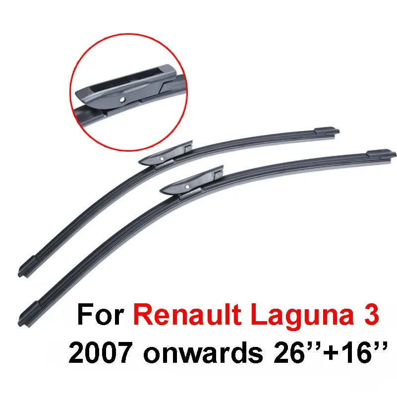 OGE-Pair-Wiper-Blades-For-Renault-Laguna-3-2007-Onwards-Fit-Windshield-Natural-Rubber-Wipers-Arm