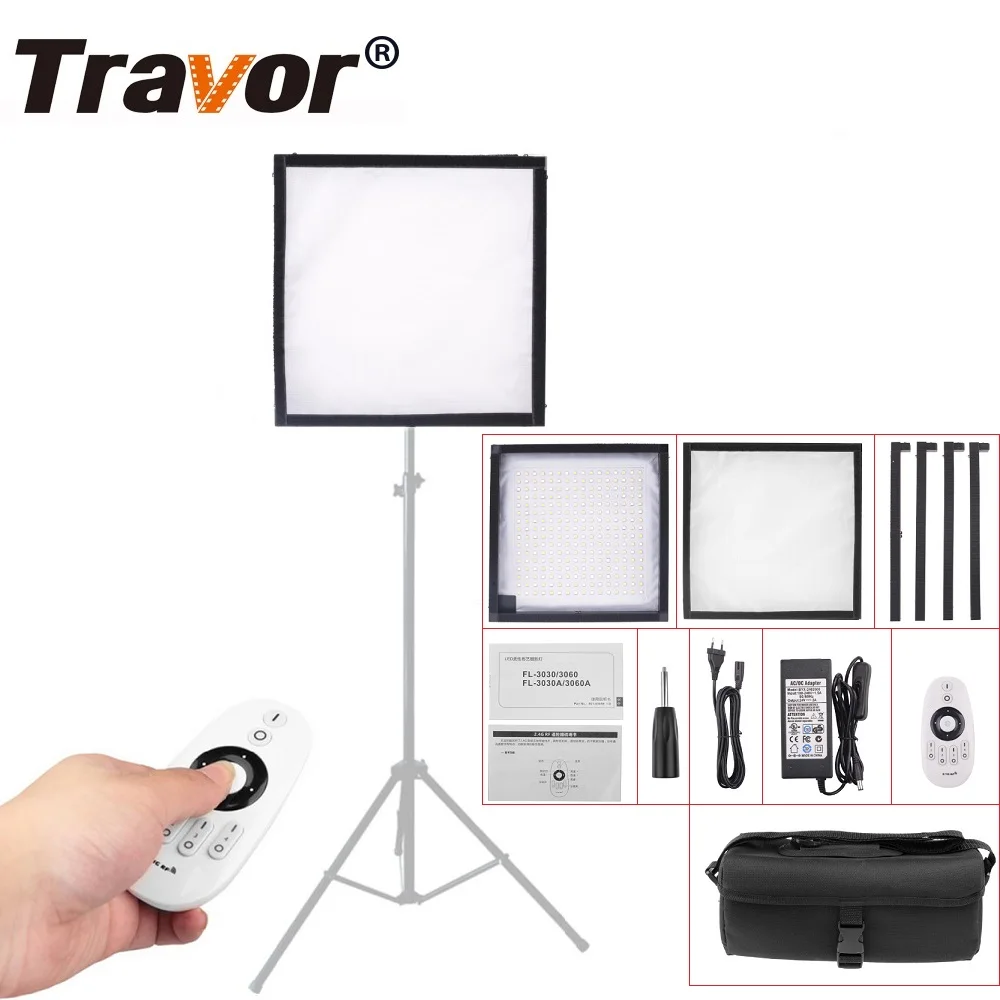 

TravorFL-3030 48W Flexible Roll-up Handheld LED Video Light Photography Film Fill-in Panel Light CRI90 5500K 2.4G remote control