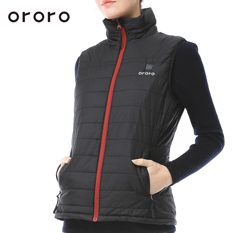 DE STOCK! ORORO Women Winter Electric Heated Down Vest Sleevless Vest Black Sport Outdoor Coat*Hunting Skiing Motocycle Hiking Coats