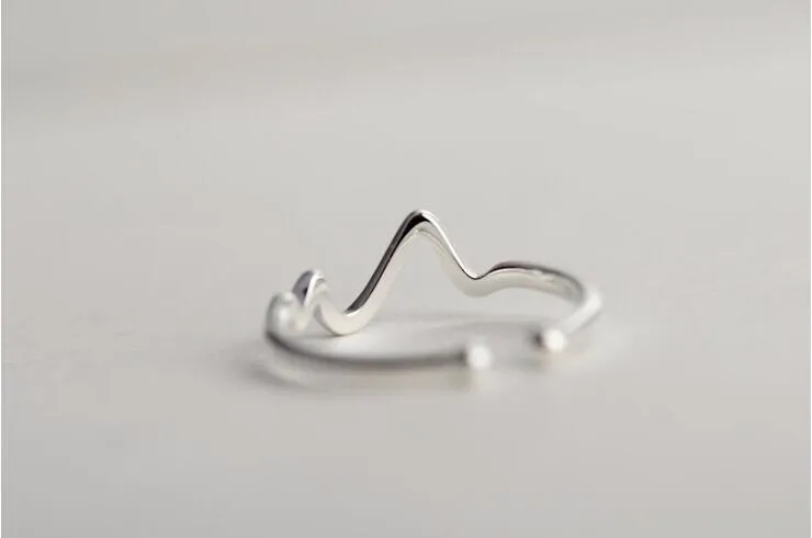 Модное простое открытое v-образное кольцо, гипоаллергенные корейские 925 пробы серебряные ювелирные изделия, волнистые темпераментные кольца SR7
