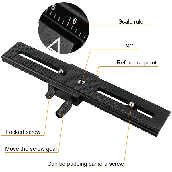 

Tripod Head LP-02 Metal Macro Focus Rail Slider Plate For DV Mini Camcorder D610 D800 D800E D4 D7000 D7100 DSLR Camera