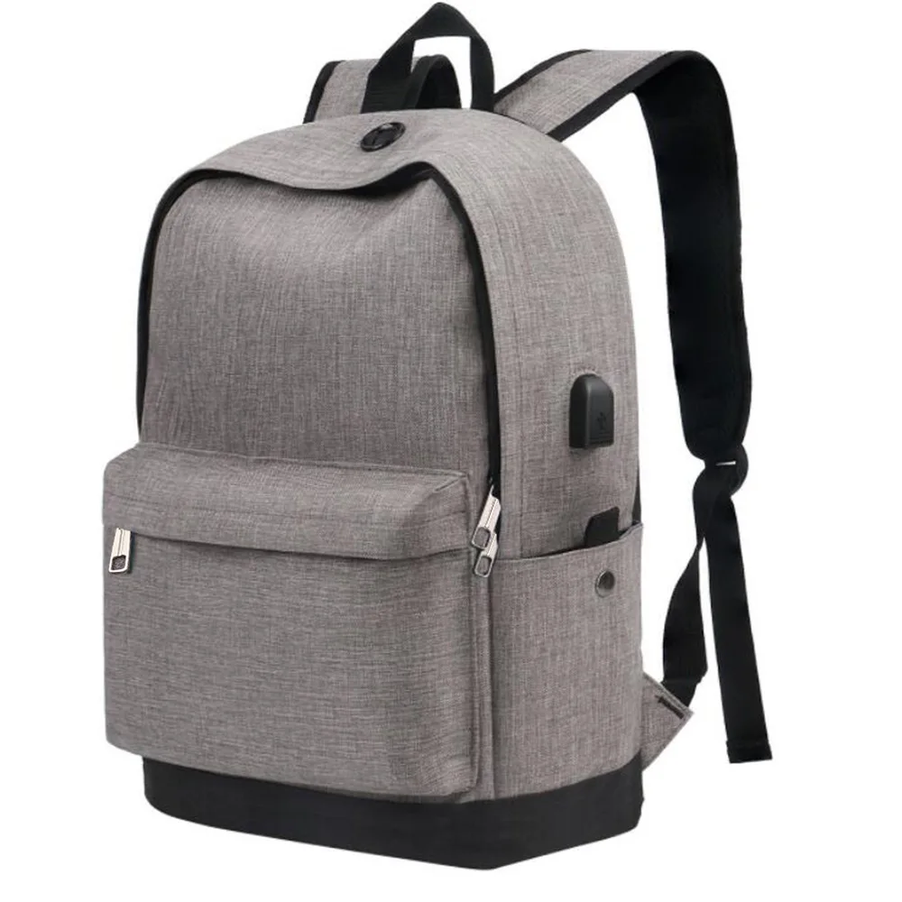

Classic Large School Backpack for Travel with USB Charger Port College Bookbag for Men Canvas High School Daypack Computer Bag