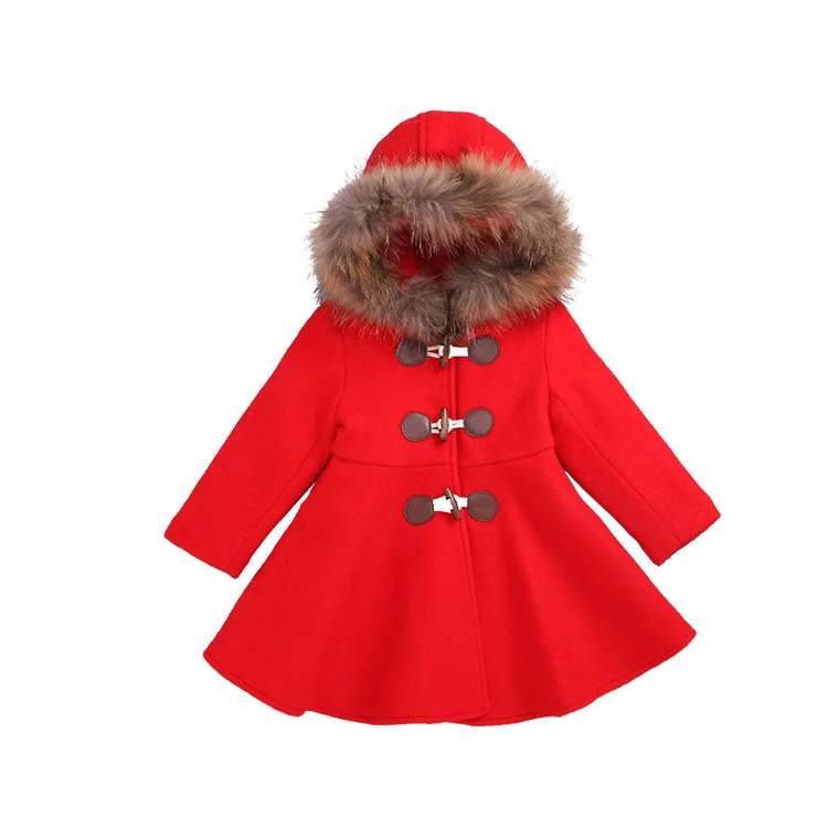 

Girls Woolen Coat Children Thick Jacket Kids Outerwear Girls Clothes New Child Long Jacket