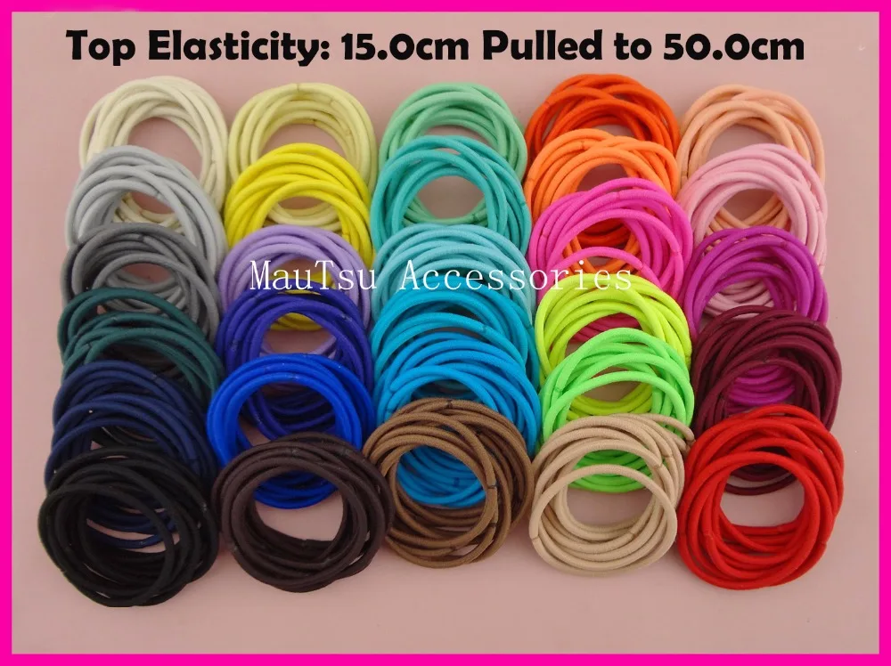 113PCS 13mm Top Elasticity Assorted Colors Elastic Ponytail Holders ...