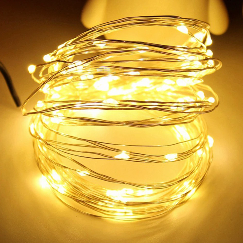 

2019 USB Copper Wire Low Voltage Light String 10 meters 100 LED Function Christmas Decoration Light String