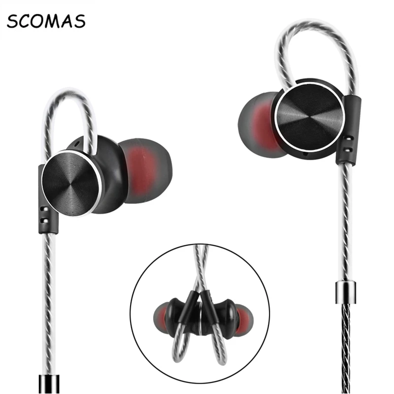 

SCOMAS Universal 3.5mm In-Ear Stereo Headset Headphone For Mobile Phone Tablet Hi fi DJ headphones with Mic Earbuds Magnetic