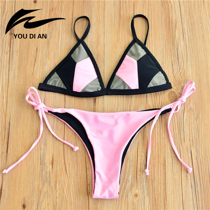 2017 Sexy Bandage Push Up Bikini Beach Swimwear Women Swimsuit Bathing