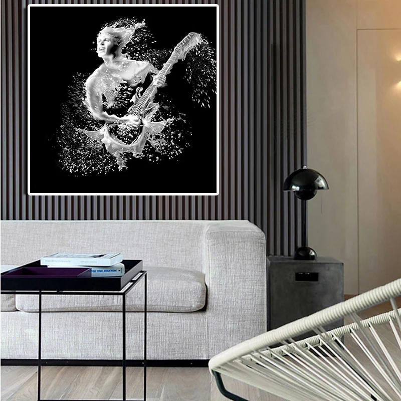 

Abstract Portrait Black and White Canvas Painting Posters and Prints Scandinavian Nordic Wall Art Picture for Living Room Decor