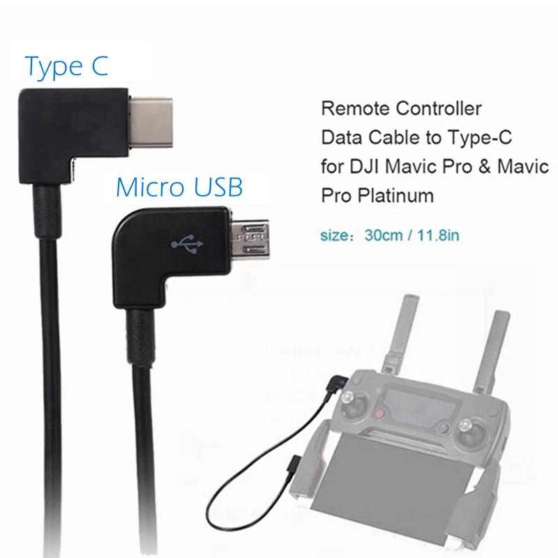 

Micro USB to Type-C Android Data Cable Charging Line for DJI Spark Mavic Pro/Air Drone Remote Control Cables USB-C to Type C