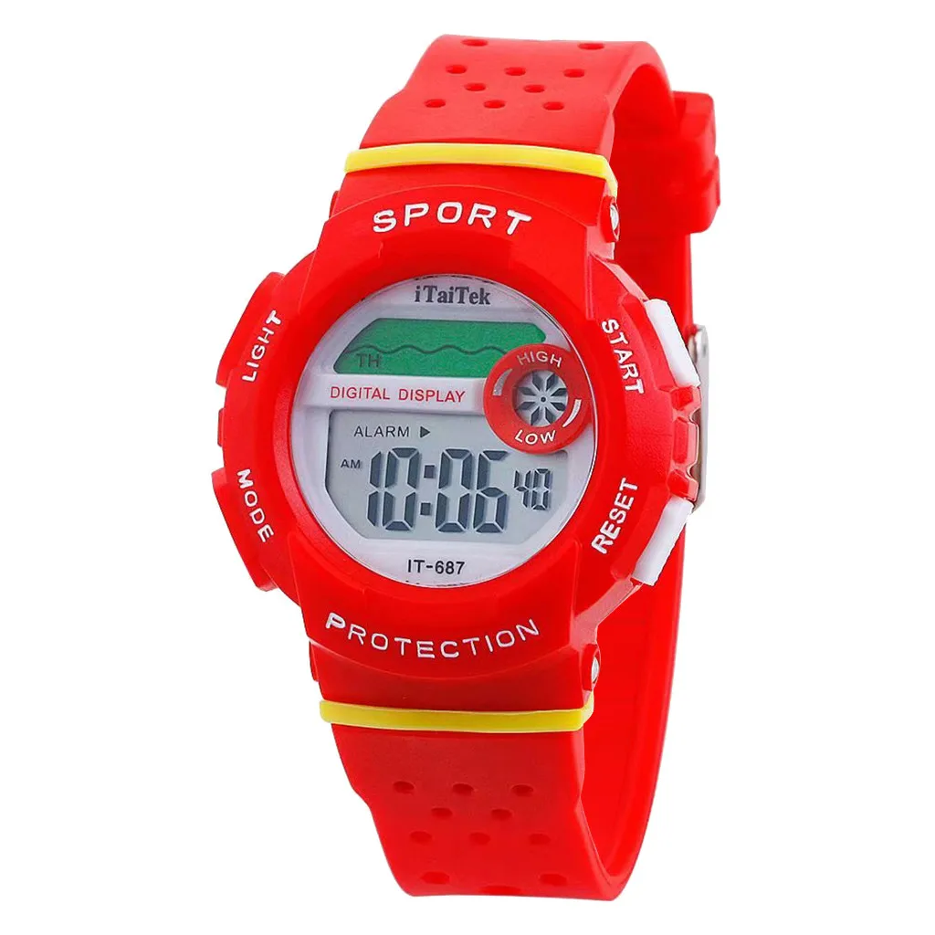 Спортивный студент, дети, часы детские часы для девочек и мальчиков часы Детские светодиодные цифровые наручные часы электронные наручные часы для подарка на день рождения
