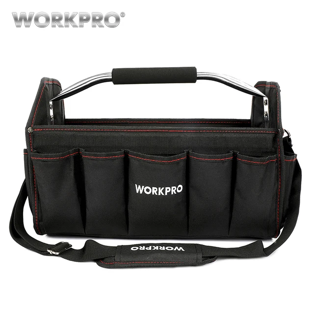 WORKPRO 16" 600D Foldable Tool Bag Shoulder Bag Handbag Tool Organizer