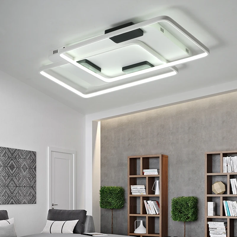 

modern LED chandelier light For living room simple atmosphere home creative personality new rectangular hall chandelier lamp