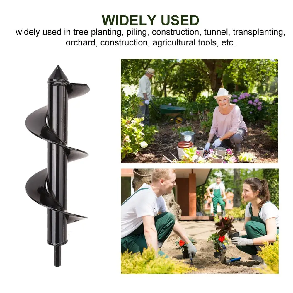 

22/25/30cm Auger Drill Bit Stainless Steel High Efficiency Hole Digger for Planting Digging Gardening Planting Hole Digger Tools