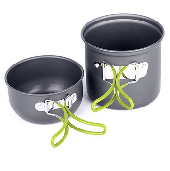 

portable aluminum cookware for camping cookware pot bowl set picnic acampamento travel tableware cooking set hiking Utensils