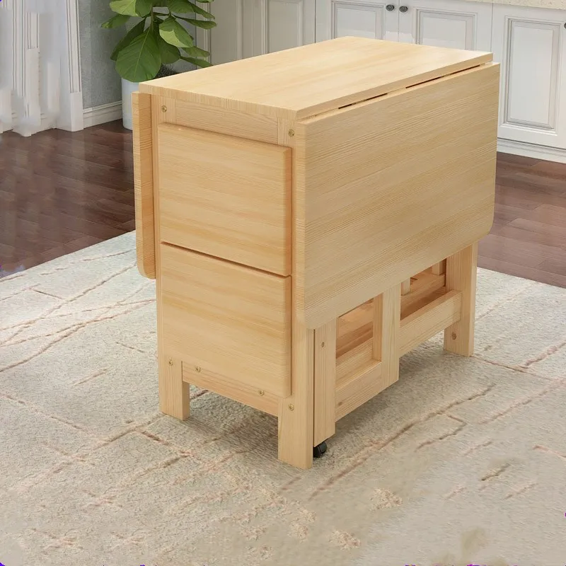 High Quality Solid Wood Folding Dinning Table Set Multifunctional Mesa de comedor Plegable Desk Folding Esstisch