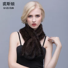 Натуральный мех норки вязаный шарф прямоугольный модный мужской и женский теплый зимний шарф