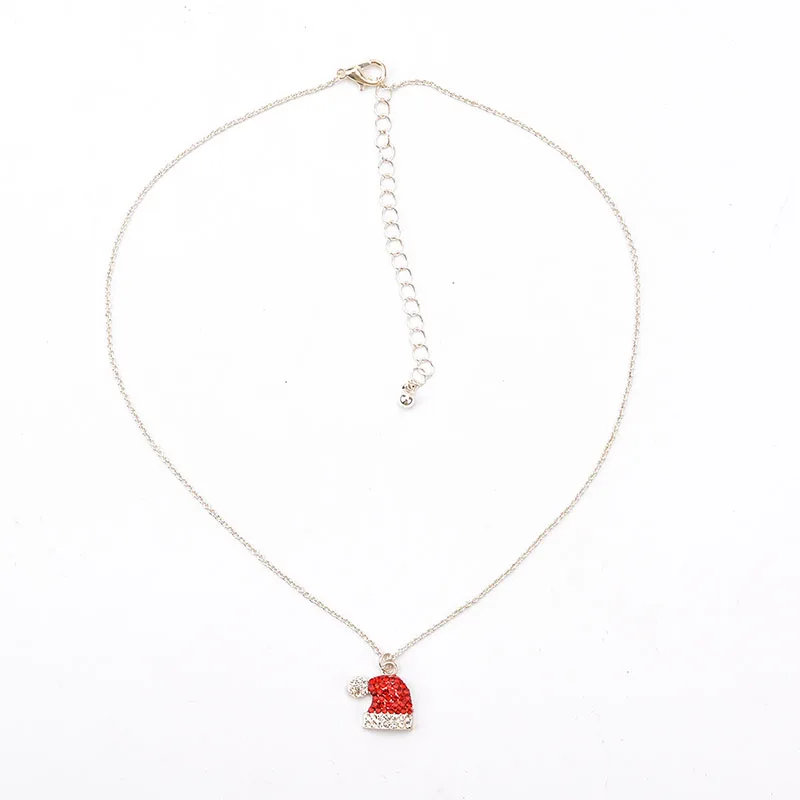 

ZI.SEN Christmas Hat Shape Necklace New Fashion Long Chain For Women Gift Accessories Silver Color Crystal Choker Jewelry