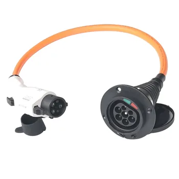 

32A SAE J1772 To IEC 62196-2 Electric Car Vehicle Charging adapter Type 1 To Type 2 Connector Female To Male EV Charger