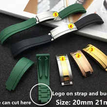 Короткие 20 мм 21 мм, силиконовая резина ремешок бренд качество часы Группа специально для роли Submariner Daytona GMT OYSTERFLEX