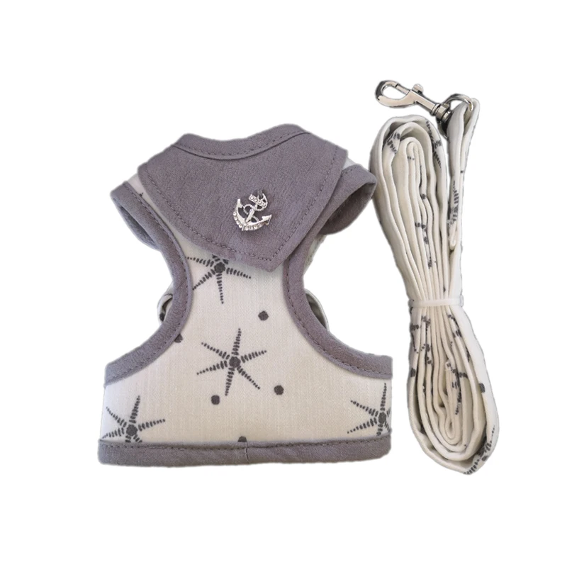 

Ambaby breathable pet dog harness and leash set soft nylon mesh cat dog collar for small medium animals hot selling vest harness