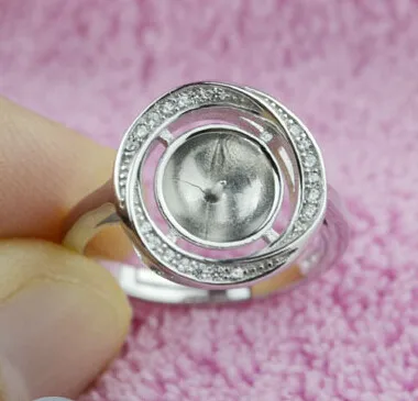 5 шт.; ; детское нижнее белье бусина из серебра 925 пробы кольцо крепления/установки с цирконом, подобрать свой размер 8-10 мм кольцо с круглым камнем, кольцо Размеры- PR37