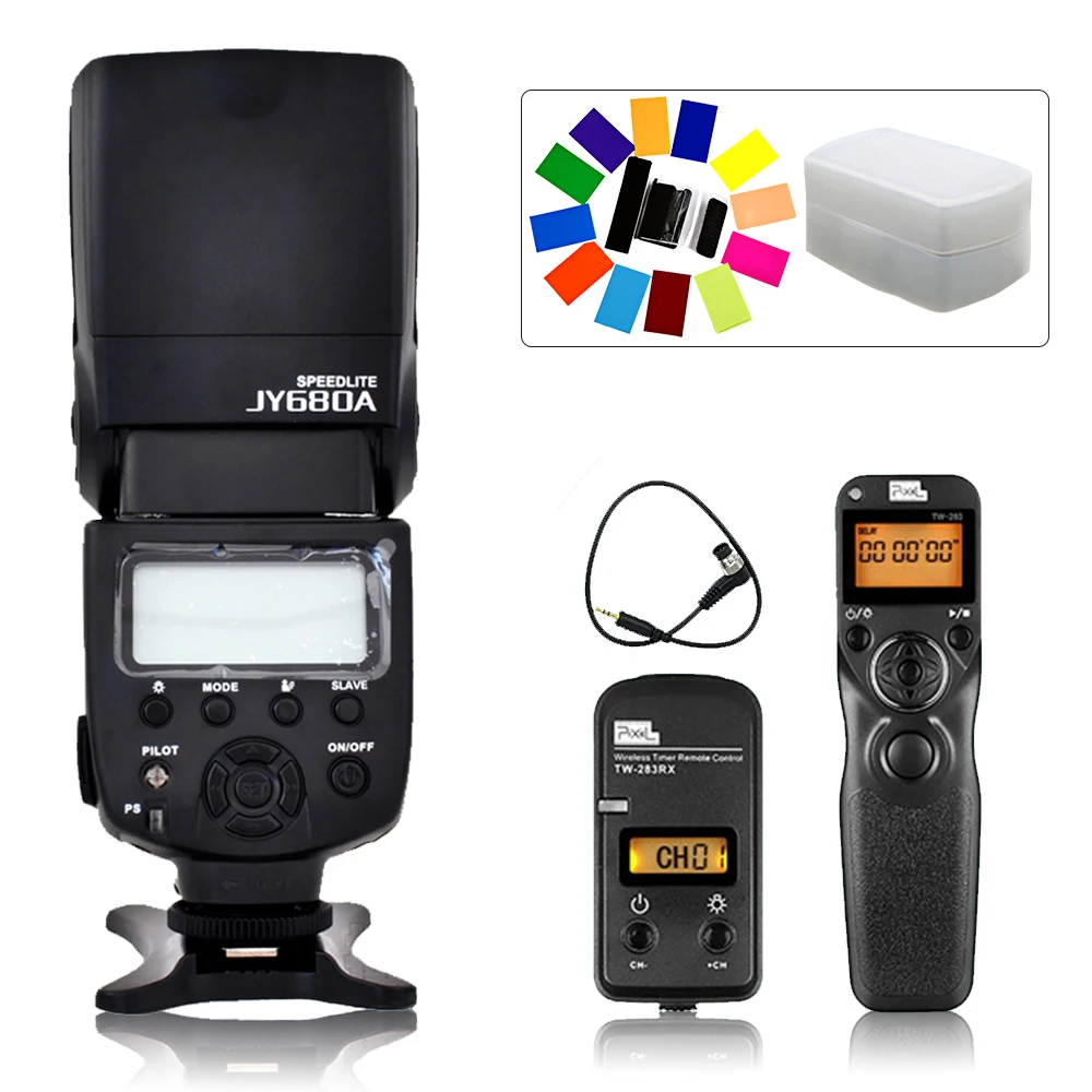 

Viltrox JY-680A Flash Speedlite & Pixel TW-283 DC0 Timer Remote Control For Nikon D700 D300S D810 D200 D3 D300 D800 D3S D1 D810