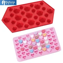 Allforhome 3D алмаз драгоценный камень& 55 мини сердце силиконовая форма кубик льда лоток помадка Шоколад DIY Форма Смола глина лед DIY Форма Куб
