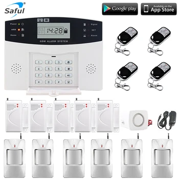 LCD Display Wireless GSM Alarm System Russian and English Spanish French voice SMS and Smoke Sensor Home Security Alarm System yobang security wireless wifi gsm alarm system dual antenna alarm systems security home wireless signal support russian english