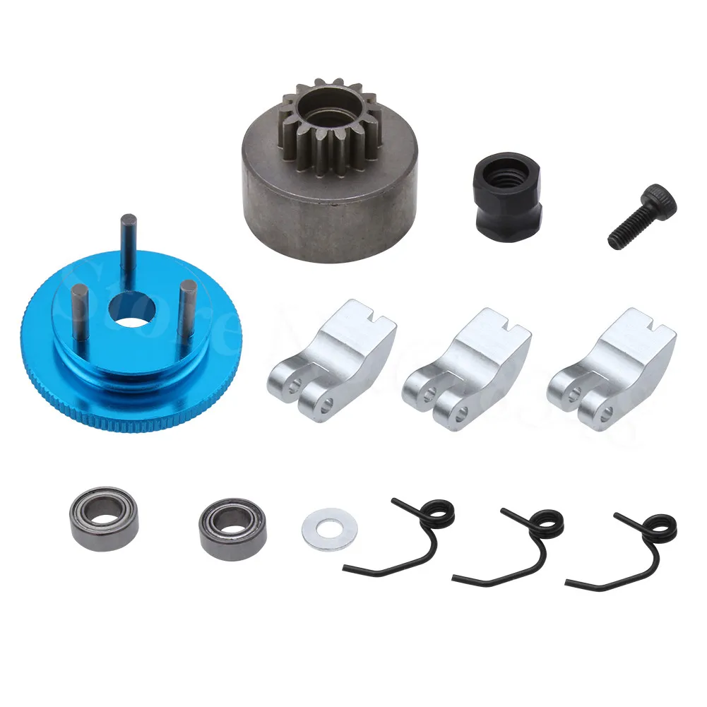 

14T Clutch Bell Shoes Springs Bearings Flywheel Assembly Kit for HSP Redcat Exceed 1/8 RC Model Car with 21-28cxp Nitro Engine