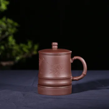 

Yixing Original Mine Handmade Gift Purple Sand Teacup With filtration Festival High Office Mugs Gift Custom Portable Cup