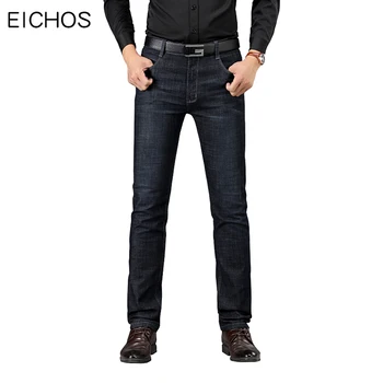 

Mens Skinny Jeans Black Business Work Pants Casual Denim Trousers Men Straight Slim Fit Man Pants Jeans Plus Size EICHOS