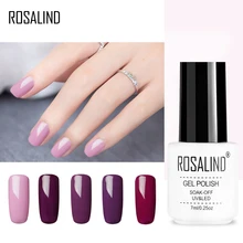 ROSALIND Gel 1 s Roxo Cores Fácil Soak Off UV Eco Beleza Da Arte do Prego Gel Unha Polonês Semi Permanente Do Prego polonês(China)