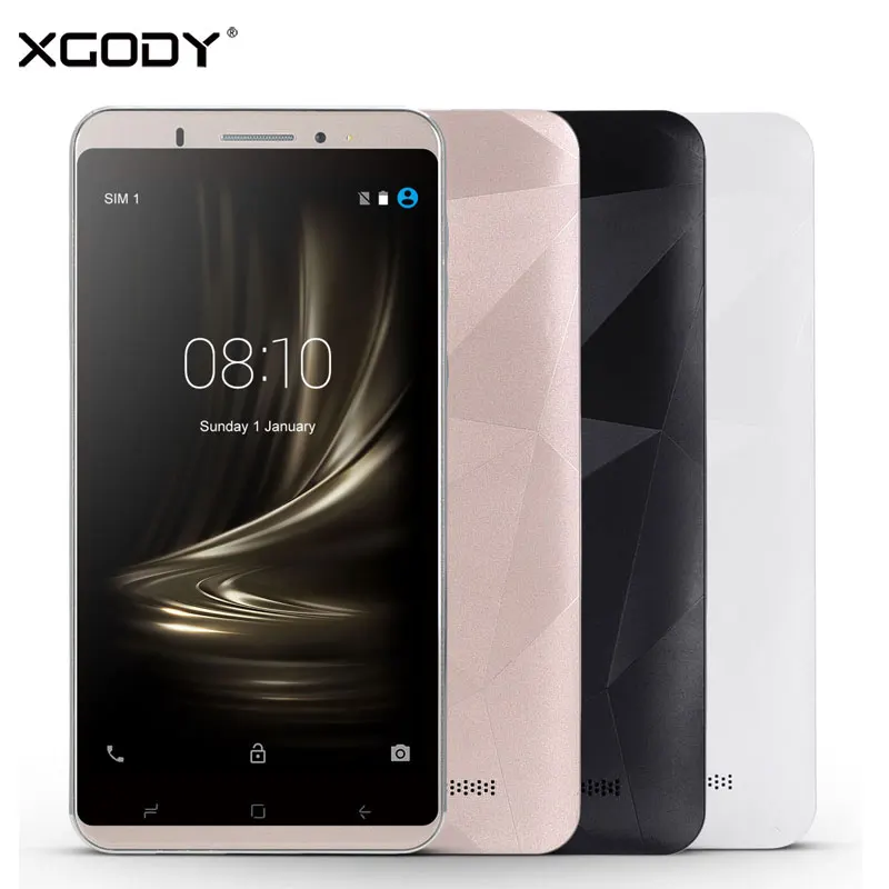 XGODY Y18 Smartphone 6 Inch 1GB RAM 16GB ROM Quad Core 2800mAh GPS 8MP Dual SIM Cards Android 5.1 Telefon 3G Unlocked Cell Phone