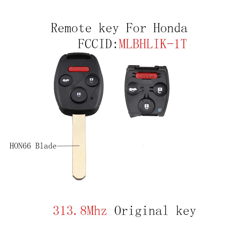 313 8 МГц 3 + 1 кнопки купе дистанционный ключ-брелок от машины для Honda Accord 2008 2009 2010 2011