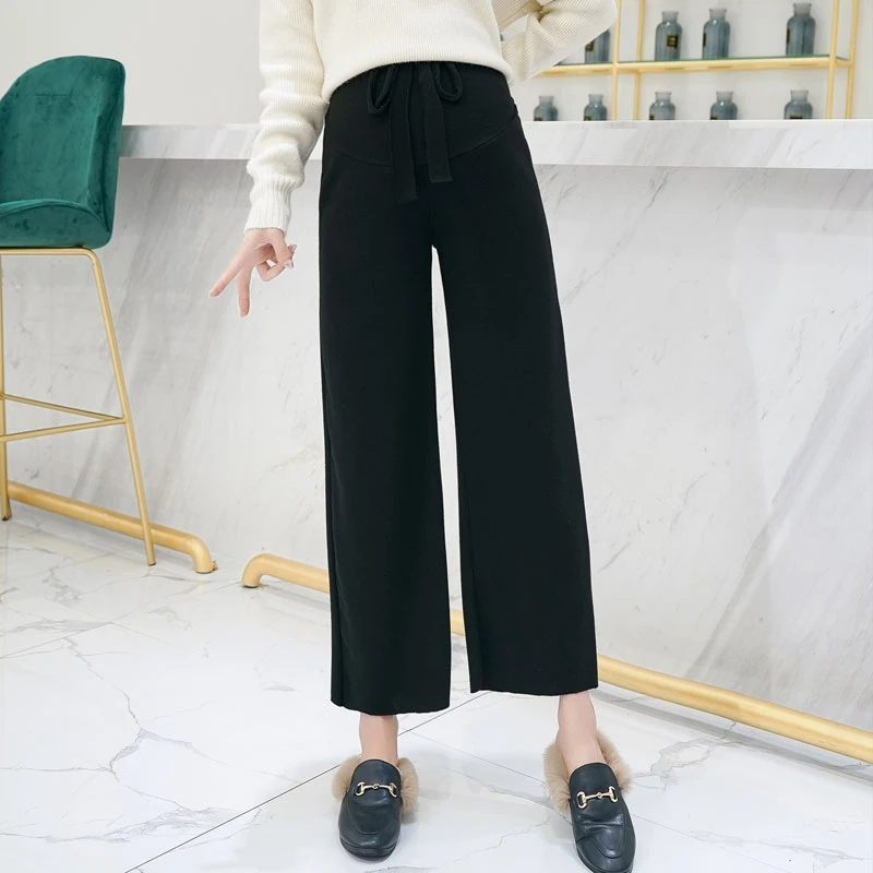 New spring and autumn wide-leg pants tide mom fashion wear straight loose pregnant women pants stomach lift pants
