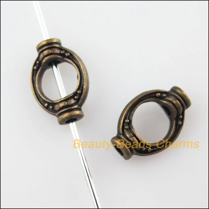 

25 New Oval Rice Frame Charms Antiqued Bronze Tone Spacer Beads 8x11.5mm