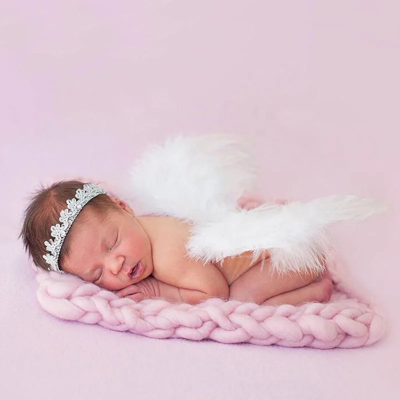 

Wool Braid Blanket Newborn Photography Props Crochet Basket Stuffer A105 Photo Shoot Background 40*60cm Knit Rug Shower Gift