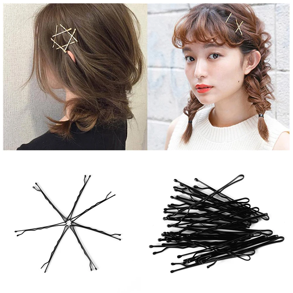 24Pcs/Set Fashion Gold/Black Wave Hair Pins Clips Jewelry Bobby