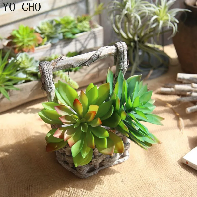 

YO CHO 2PCS Artificial Plants Big Fleshiness Lotus Succulent Plants Eco-friendly PVC Fake Plants For Home Garden Christmas Decor