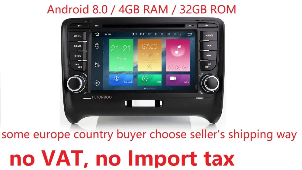 

7 inch 2din 4GB RAM 32GB ROM px5 android 8.0 car gps navigation for Audi TT 2006 - 2012,wifi,free 8g copy map,steering wheel,